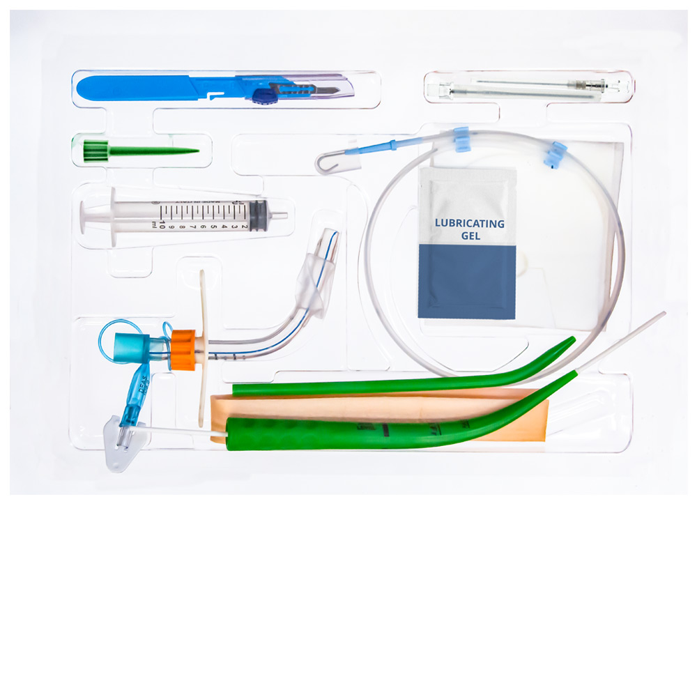 Ciaglia Single Dilator Technique kits with standard or reinforced adjustable flange tracheostomy tube